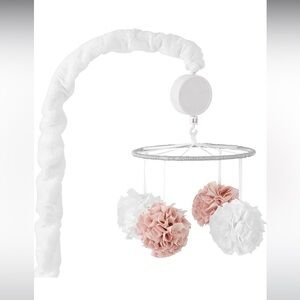Levtex Baby Mobile with Pink and White Pom Poms